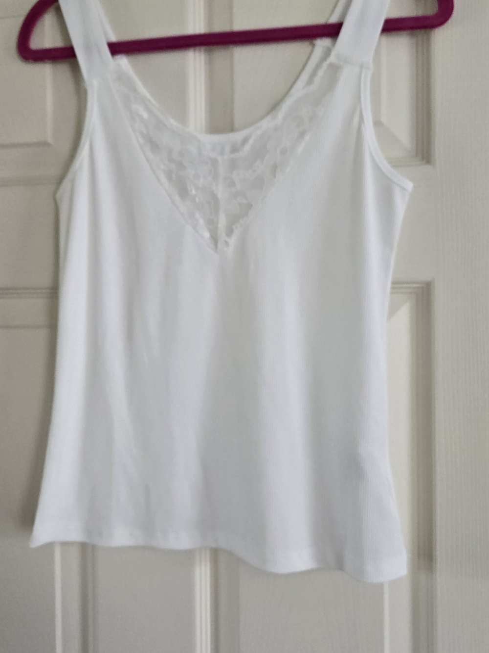 SHEIN White Lace-Trim Camisole Tank